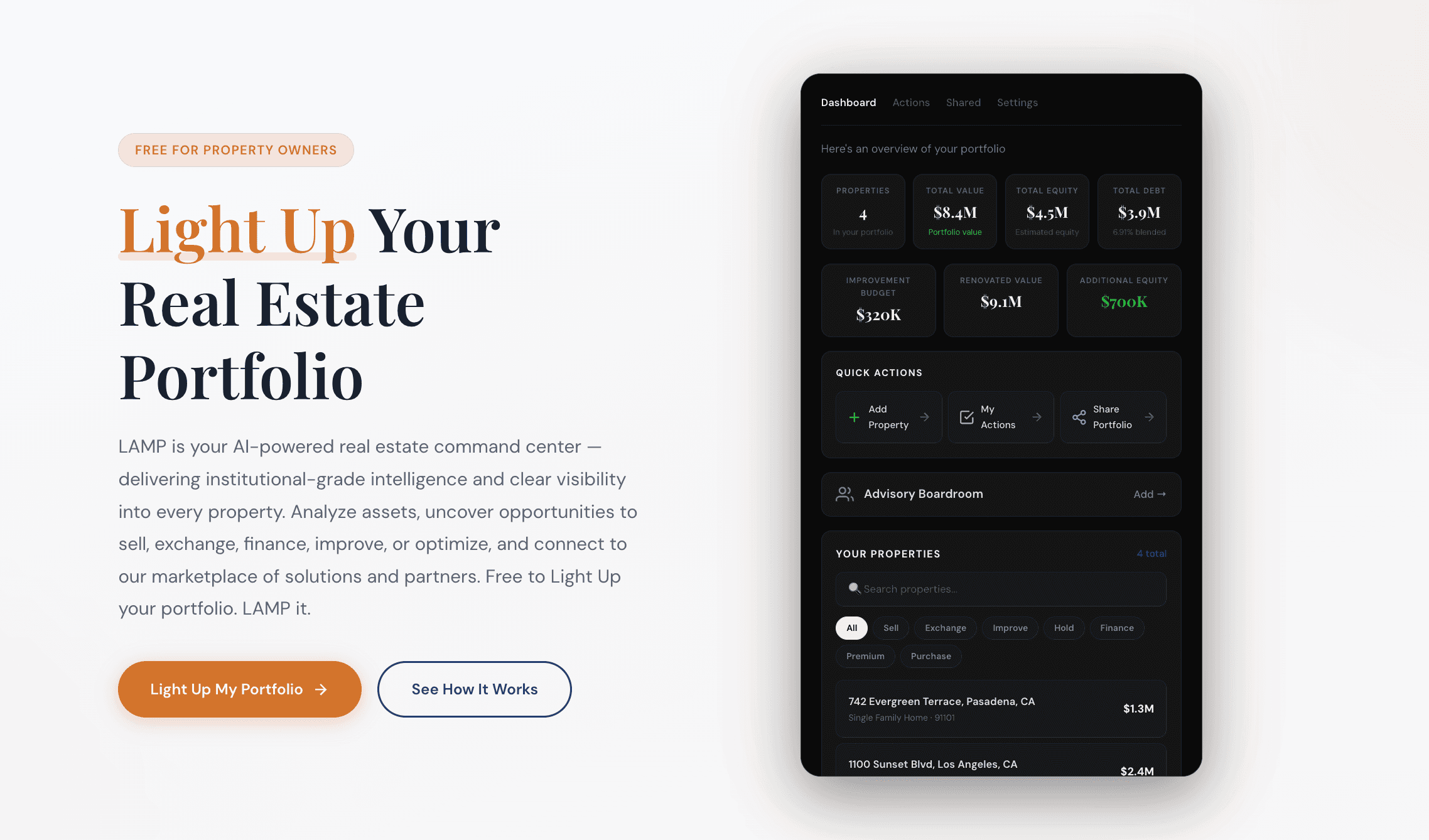 LAMP product screenshot